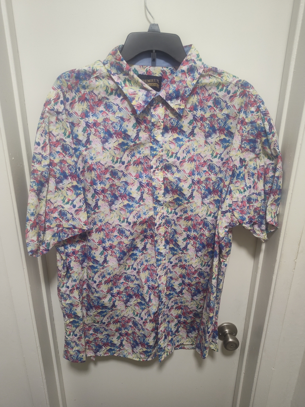 Daniel Cremieux Multicolor Brushstroke Print Short-Sleeve Shirt